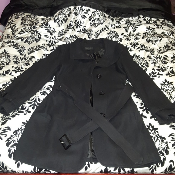 Worthington Black Wool Coat sz L - Picture 7 of 7